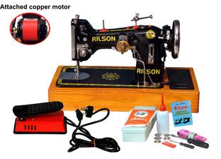 Rilson MOTARIZED 130K/ZIG-ZAG SEWING MACHINE WITH WOODEN BASE AND REGULATOR Electric Sewing Machine