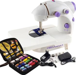 CHILLAXPLUS Silai Machine for Home Tailoring with Table and 82 pcs Sewing Kit Electric Sewing Machine ...
