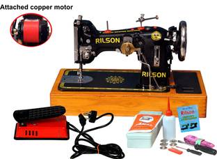 Rilson MOTARIZED ZIG-ZAG/130K/EMBROIDERY SEWING MACHINE WITH WOODEN BASE & REGULATOR Embroidery Sewing...
