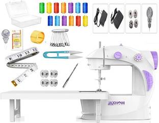 Jaxhom Mini Sewing Machine for Home Tailoring | Double Thread | LED Light | Lightweight Electric Sewing Machine