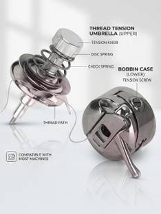 ssarticle (Combo) Thread Tension Umbrella & Bobbin Case with Metal Bobbin Case Embroidery Sewing Machi...