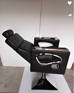 SALOONSIDE Black Mayur Styling Chair with Leg Rest