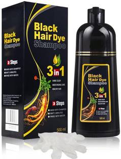 URBANUCANBE 3 iN 1 Black Hair Dye Shampoo 100 % Coverage (500 ml)