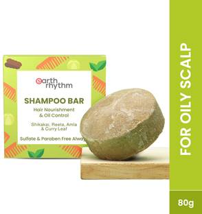 Earth Rhythm Shikakai Shampoo Bar, for Softer & Shiner Hair, Men & Women, Cardboard