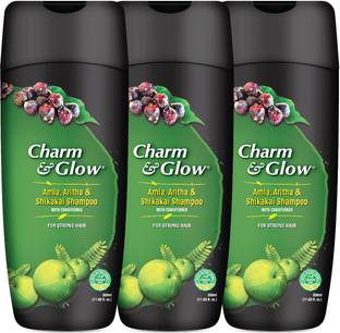 Charm & Glow Amla Aritha & Shikakai Shampoo (350ML) - Pack of 3