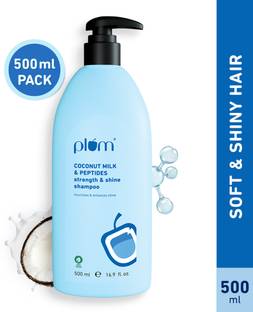 Plum Coconut Milk & Peptides shampoo, Strong, Shiny Hair I 22x shine, Soft silky hair