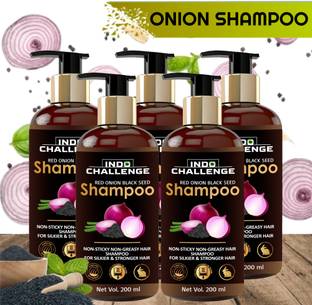 INDO CHALLENGE Black Seed Hair Onion Shampoo ,for Hair Growth and Fall Control