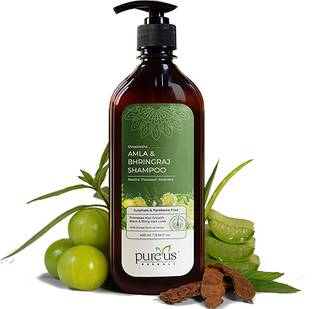 Pureus Herbals Shreekesha Amla Bhringraj Shampoo | Paraben & Sulphate Free | Anti Hair Fall