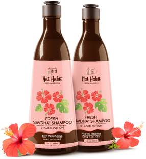 Nat Habit Navdha 5-oil Hibiscus Natural Shampoo For Women & Men,Damage Repair &Hair Growth
