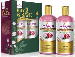 Khadi Mauri Herbal Onion Oil Shampoo - Thickens & Strengthens Hair - PARABEN FREE, Pack of 2