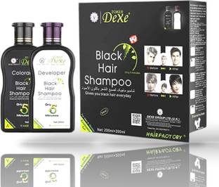 ZOKER Dexe Magic Black Hair Shampoo | Economic Set (200ml+200ml) | Natural Black