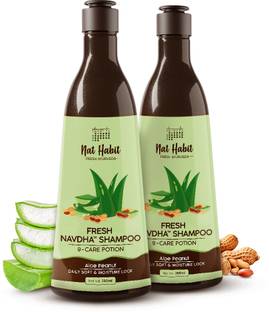 Nat Habit Natural Cleansing Shampoo For Dry & Frizzy Hair With Aloe & Peanut, Paraben Free