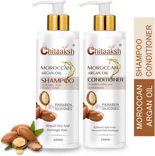 CHITAAKSH Moroccan Argan Oil Shampoo and Conditioner For Smooth & Shine Hair Combo Kit