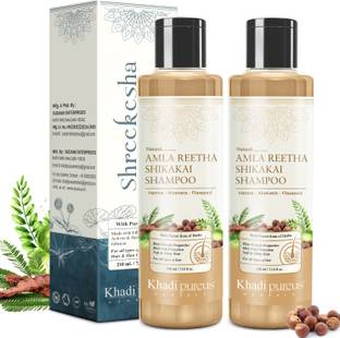 Pureus Khadi PureusHerbals Shreekesha Amla Reetha Shikakai Shampoo for Strong Hair