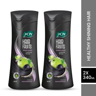 Joy Hair Fruits Shining Black Conditioning Shampoo (Pack of 2 x 340 ml)
