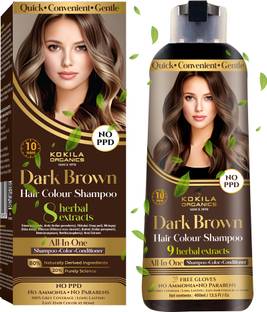 KOKILA NOPPD Shampoo Hair Colour, Dark Brown for Women and Men , Dark Brown