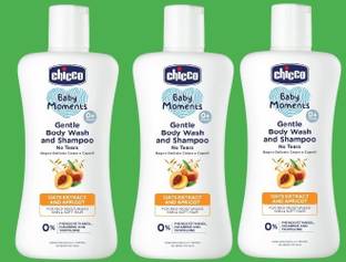 Chicco Baby Moments 2 in 1 Gentle Body wash and Shampoo (200ml) Pack of 3