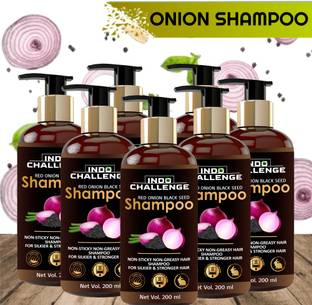 INDO CHALLENGE Black Seed Hair Onion Shampoo ,for Hair Growth and Fall Control