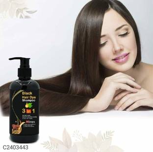 ACTIWOW Organic 3 in 1 Hair Dye Instant Black Hair Shampoo for Women & Men 100% Coverage