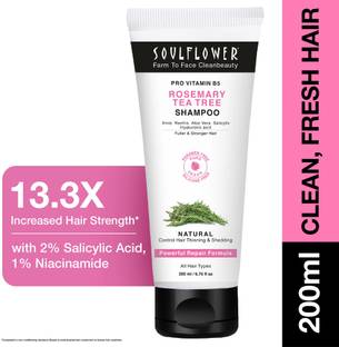 Soulflower Rosemary Tea Tree Shampoo |For Hair Growth, Hairfall, Shiny Hair & Scalp Health|