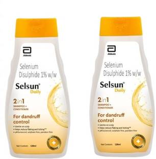 Selsun Daily Anti-Dandruff Shampoo for Dry Scalp _120ml ( Set of 2 )