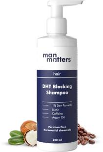 Man Matters DHT Blocker Anti Hair Fall Shampoo | Biotin, Caffeine, Argan Oil & Saw Palmetto