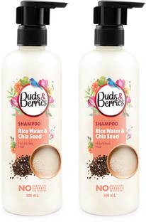 Buds & Berries Rice Water & Chia Seeds Nourishment Shampoo | Hairfall Control (Pack of 2)