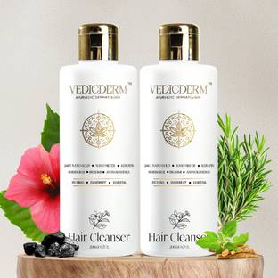 Vedicderm Plasma Bamboo Charcoal Shampoo 200ml Dandruff & Dryness Hair Cleanser Pack Of 2