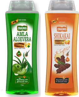 ENAUNIQ Amla Aloevera Shampoo 500ml + Amla Shikakai Shampoo 500 ml