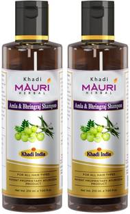 Khadi Mauri Herbal Amla Bhringraj Shampoo | Anti Hairfall Cleanser & Boosts Hair Repair