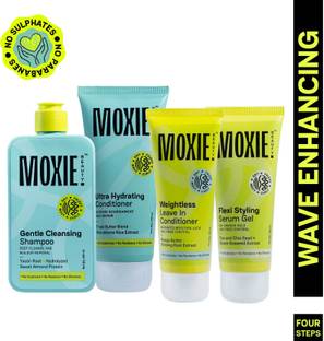 MOXIE BEAUTY Wavy Routine Set | Shampoo + Conditioner + Serum Gel + Leave-in Conditioner