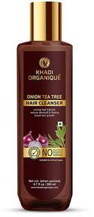 khadi ORGANIQUE Onion Tea Tree Hair Cleanser / Shampoo Unclog Hair Follicles Reduce Dandruff & Flaking Boot Hair Growth
