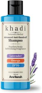 AMRITANSH Khadi Advanced Anti-Dandruff Shampoo with ZPTO, Omega & Lavender Essential Oil