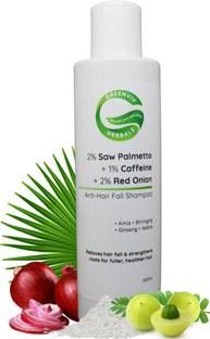 Greenviv 2%Saw Palmetto+1%Caffeine+2%Red Onion Anti-Hair Fall Shampoo | DHT blocker