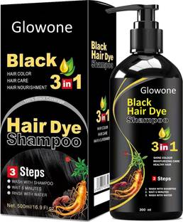 Glowone Herbal Black Hair Shampoo 3 in 1 Neutral Ingredients for Women & Men