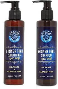 shesha ayurveda Bhringa Thali Ayurvedic Shampoo & Conditioner Combo Kit 200 ML Each