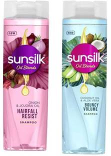 SUNSILK Coconut Water & Aloe Vera Volume Hair Shampoo + Onion Hairfall shampoo 190ml x 2