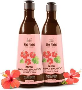Nat Habit Hibiscus Shampoo for Women & Men | Sulphate & Paraben Free for Hair Fall Control