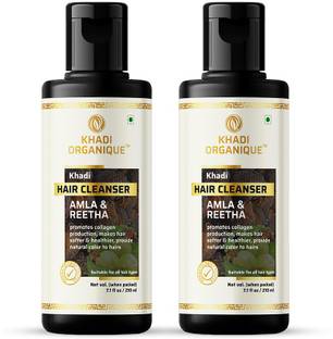 khadi ORGANIQUE Herbal Amla & Reetha hair Cleanser / Shampoo Repair damaged hair , Prevents Hair loss