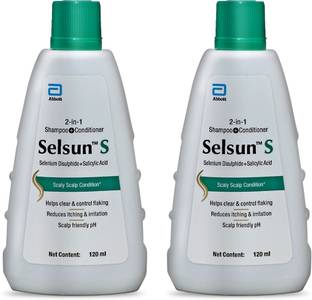 Selsun 2-in-1 Anti-Dandruff Shampoo + Conditioner (120 ml x Pack of 2)