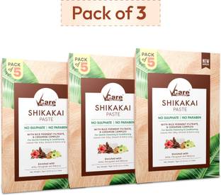 Vcare Herbal Hair Shampoo with Shikakai, Rice Water & Ceramides, 15ml x 5 Sachets