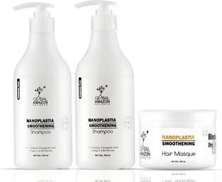 Global Amazon Secrets Combo Nanoplastia Smoothening Shampoo & Hair Masque 500ml Set