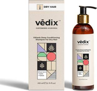 Vedix Ayurvedic Vikleda Deep Conditioning Shampoo For Dry Hair With Wheat Germ + Jojoba + Triphala - Made with Wheat Germ, Jojoba and Triphala - 200 ml