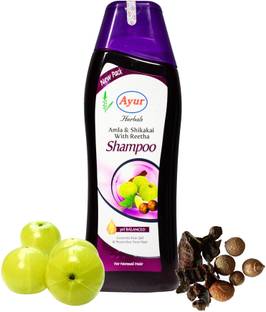 AYUR HERBALS Amla & Shikakai Shampoo with Reetha I Best for Hair Fall I