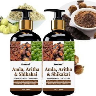 Sonavi Anti-Dandruff Shampoo - Strengthens Hair with Natural Amla,Aritha & Shikakai