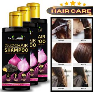 Phillauri Onion Shampoo With Black Seed Extracts Controls Hair Fall for Men & Women