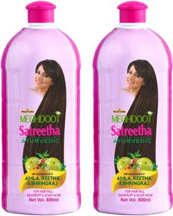 MEGHDOOT Ayurvedic Satreetha Shampoo for Dandruff and Scalp Acne 800ml Each Pack of 2