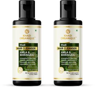 khadi ORGANIQUE Amla & Bhringraj hair Cleanser / Shampoo 100 % organic For Anti-Dandruff made From Bhringraj Ingredients