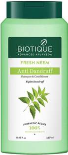 BIOTIQUE Fresh Neem Anti Dandruff Shampoo & Conditioner | Controls Dandruff & Dryness