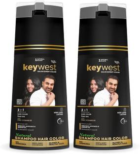 Keywest Natural BLACK 5 Minutes Shampoo Hair Colour (100% Grey Coverage, Ammonia Free)